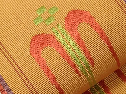 平和屋着物●本場筑前博多織　半幅帯　琉球絣間道　正絹　逸品　CABG9314dy