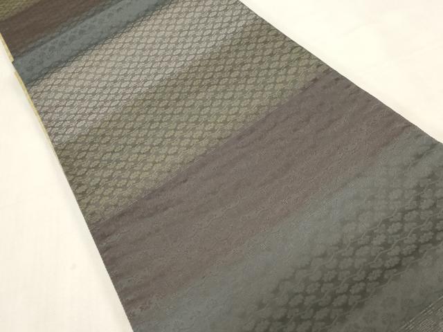 平和屋着物●両面　両方向　全通柄袋帯　霞文　金銀糸　正絹　逸品　CABG9339dy