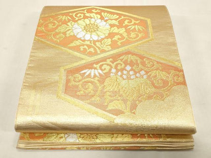 平和屋着物●西陣　川島織物　六通柄　本袋帯　桐花文　金銀糸　正絹　逸品　未使用　CABG9355dy