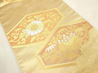 平和屋着物●西陣　川島織物　六通柄　本袋帯　桐花文　金銀糸　正絹　逸品　未使用　CABG9355dy