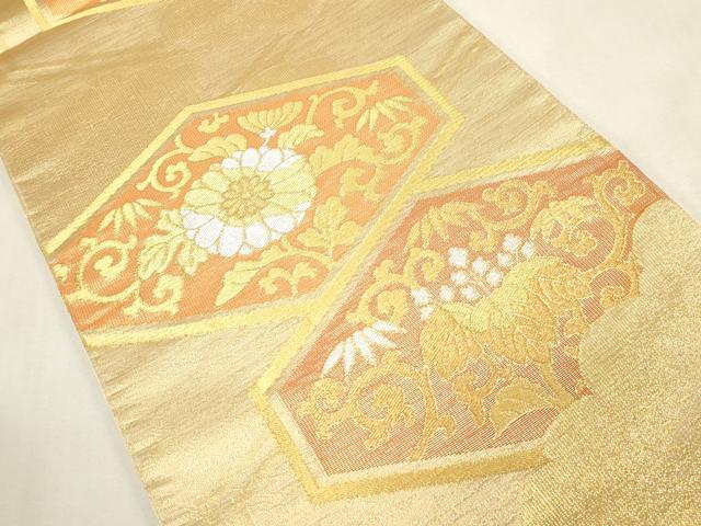 平和屋着物●西陣　川島織物　六通柄　本袋帯　桐花文　金銀糸　正絹　逸品　未使用　CABG9355dy