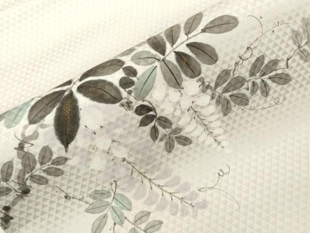 平和屋着物●京伝統工芸作家　阿都武　九寸名古屋帯　手描き　草花文　金彩　正絹　逸品　CABG9379dy