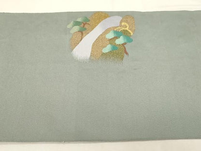 平和屋着物●爪掻き本綴れ　八寸名古屋帯　遠山文　金糸　正絹　逸品　CABG9381dy