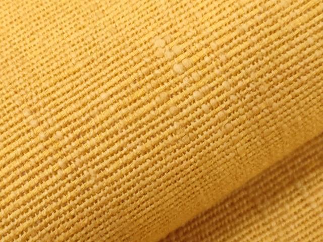 平和屋着物●九寸開き名古屋帯　紬地　柑子色　正絹　逸品　CABG9382dy