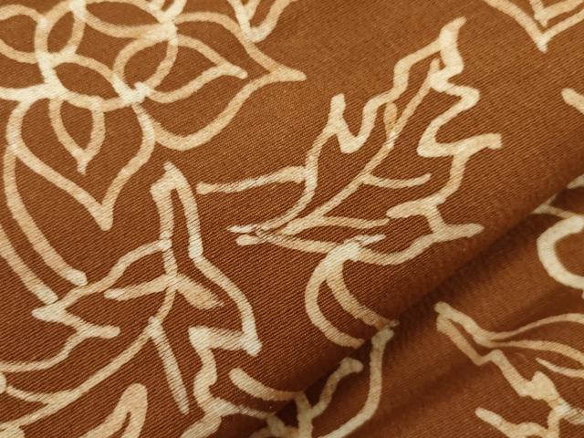 平和屋着物●九寸名古屋帯　ろうけつ染め　更紗文　正絹　逸品　CABG9383dy