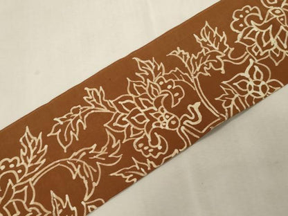 平和屋着物●九寸名古屋帯　ろうけつ染め　更紗文　正絹　逸品　CABG9383dy