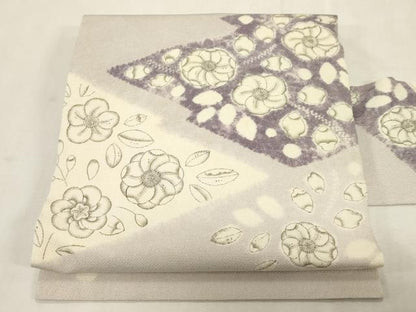 平和屋着物●九寸名古屋帯　作家物　辻が花　鬼しぼ縮緬　正絹　逸品　CABG9392dy