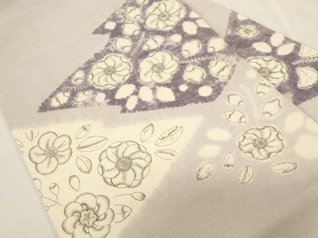 平和屋着物●九寸名古屋帯　作家物　辻が花　鬼しぼ縮緬　正絹　逸品　CABG9392dy