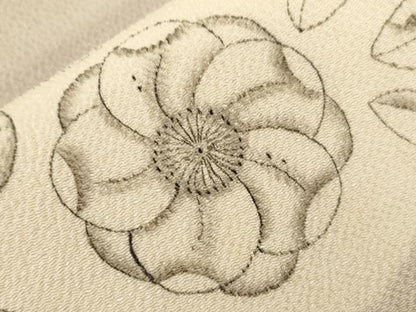 平和屋着物●九寸名古屋帯　作家物　辻が花　鬼しぼ縮緬　正絹　逸品　CABG9392dy