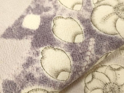平和屋着物●九寸名古屋帯　作家物　辻が花　鬼しぼ縮緬　正絹　逸品　CABG9392dy