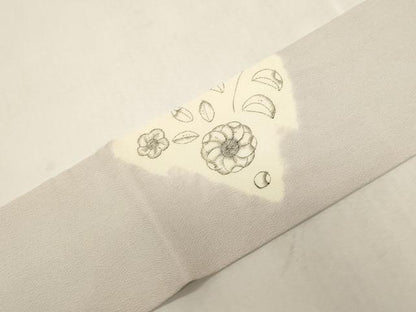 平和屋着物●九寸名古屋帯　作家物　辻が花　鬼しぼ縮緬　正絹　逸品　CABG9392dy