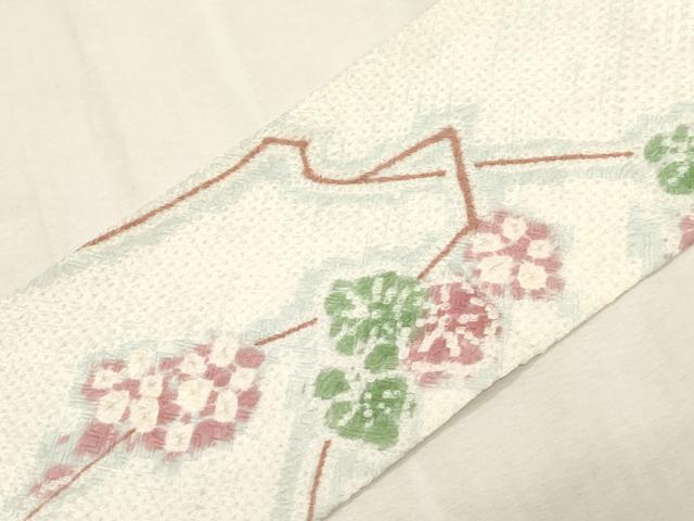 平和屋着物●名門　藤娘きぬたや・総絞り　九寸名古屋帯　草花文　正絹　逸品　CABG9395dy