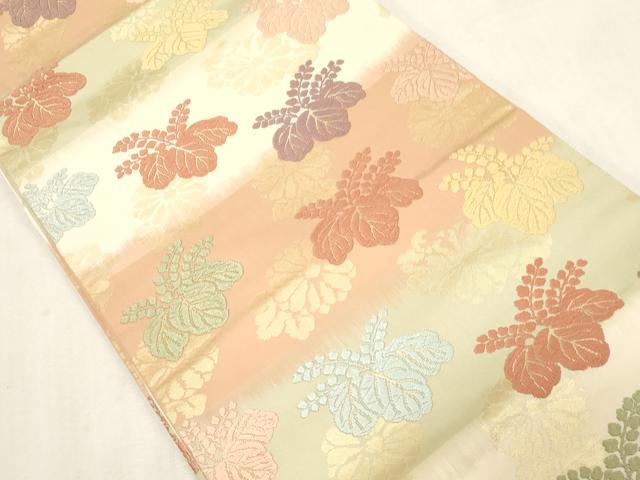 平和屋着物●九寸開き名古屋帯　唐織　桐　金糸　正絹　逸品　CABG9400dy