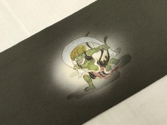平和屋着物●九寸名古屋帯　風神　金彩　鬼しぼ縮緬　正絹　逸品　CABG9403dy