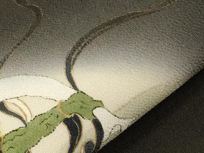 平和屋着物●九寸名古屋帯　風神　金彩　鬼しぼ縮緬　正絹　逸品　CABG9403dy