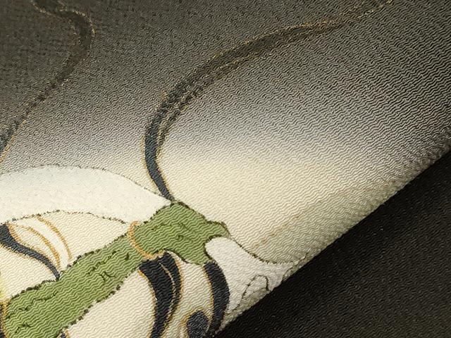 平和屋着物●九寸名古屋帯　風神　金彩　鬼しぼ縮緬　正絹　逸品　CABG9403dy