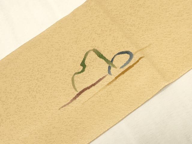 平和屋着物●九寸名古屋帯　カニ　金糸　正絹　逸品　CABG9414dy