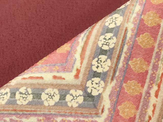 平和屋着物●九寸名古屋帯　絞り　幾何学花文　正絹　逸品　CABG9417dy