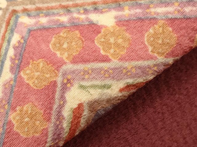 平和屋着物●九寸名古屋帯　絞り　幾何学花文　正絹　逸品　CABG9417dy