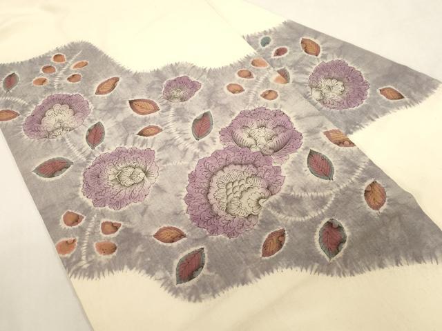 平和屋着物●九寸名古屋帯　紬地　更紗文　正絹　逸品　CABG9421dy