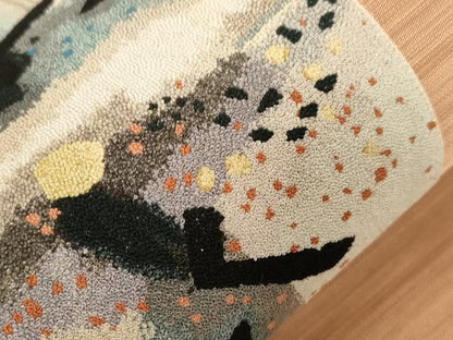 平和屋着物●爪掻き本綴れ　中国三大刺繍　相良刺繍　総刺繍　太鼓柄袋帯　作家物　抽象文様　正絹　逸品　CABG9438dy