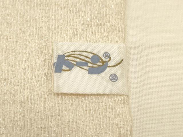 平和屋着物●九寸開き名古屋帯　楽器文　銀通し地　正絹　逸品　CABG9442dy
