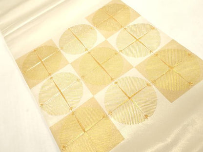 平和屋着物●西陣　川島織物　太鼓柄袋帯　駒刺繍　格子柄　金彩　正絹　逸品　CABG9444dy