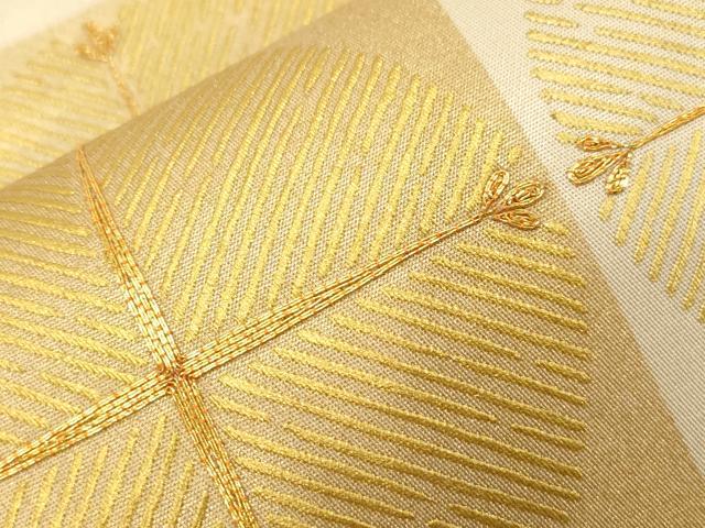 平和屋着物●西陣　川島織物　太鼓柄袋帯　駒刺繍　格子柄　金彩　正絹　逸品　CABG9444dy