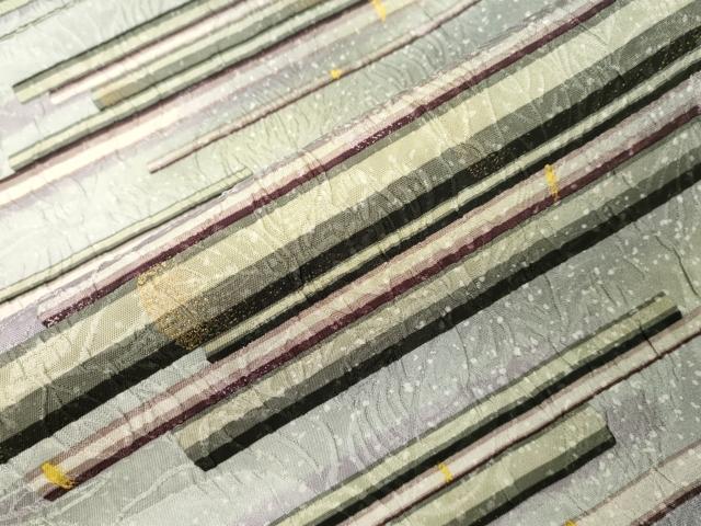 平和屋着物●博多織　鵬翔 　全通柄　京袋帯　纐纈　横段文　金彩　正絹　逸品　未使用　CABG9446dy