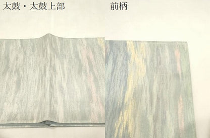 平和屋着物●六通柄袋帯　紹巴　霞文　金糸　正絹　逸品　未使用　CABG9449dy