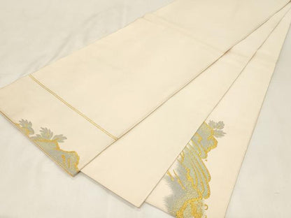 平和屋着物●爪掻き本綴れ　太鼓柄袋帯　唐獅子　金銀糸　正絹　逸品　CABG9455dy