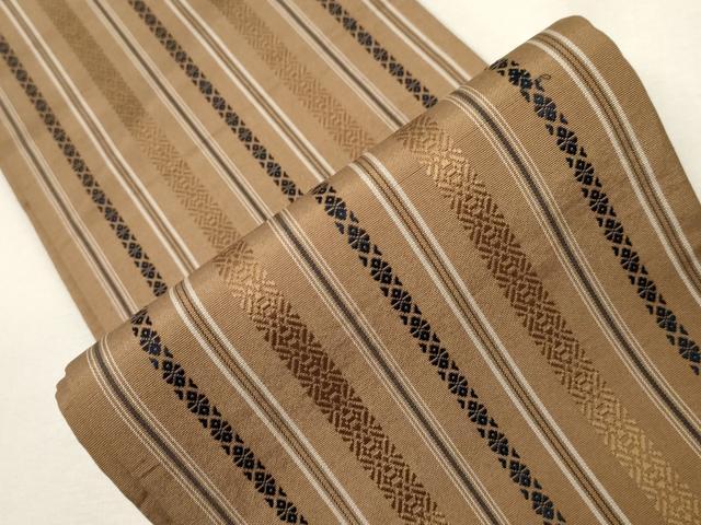 平和屋着物●本場筑前博多織　半幅帯　献上　正絹　逸品　CABG9464dy