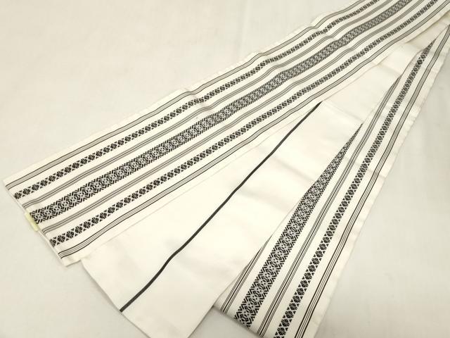 平和屋着物●本場筑前博多織　半幅帯　献上　証紙付き　正絹　逸品　CABG9465dy