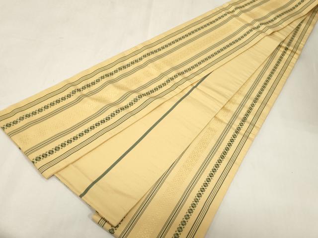 平和屋着物●本場筑前博多織　半幅帯　献上　正絹　逸品　CABG9467dy