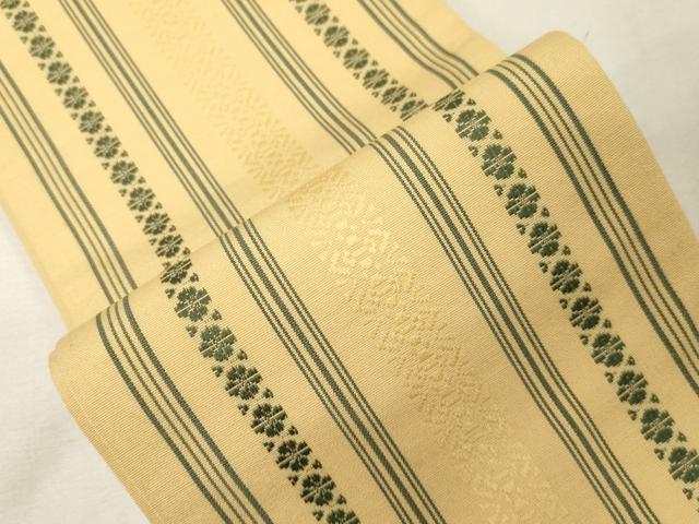 平和屋着物●本場筑前博多織　半幅帯　献上　正絹　逸品　CABG9467dy