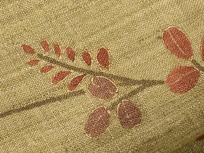 平和屋着物●全通柄袋帯　紬地　草木文　金彩　正絹　逸品　CABG9470dy