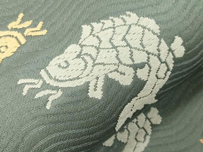 平和屋着物●六通柄袋帯　唐織　荒磯鯉文様　正絹　逸品　CABG9476dy