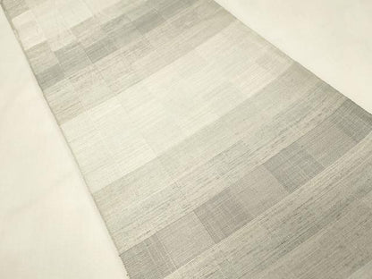 平和屋着物●ファッションデザイナー　HIROKO KOSHINO　コシノヒロコ　全通柄袋帯　格子柄　銀糸　正絹　逸品　CABG9482dy