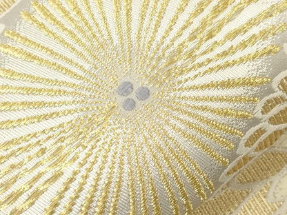 平和屋着物●六通柄袋帯　伝統工芸士　紙谷俊雄　唐織　菱花文　金糸　正絹　逸品　CABG9489dy　