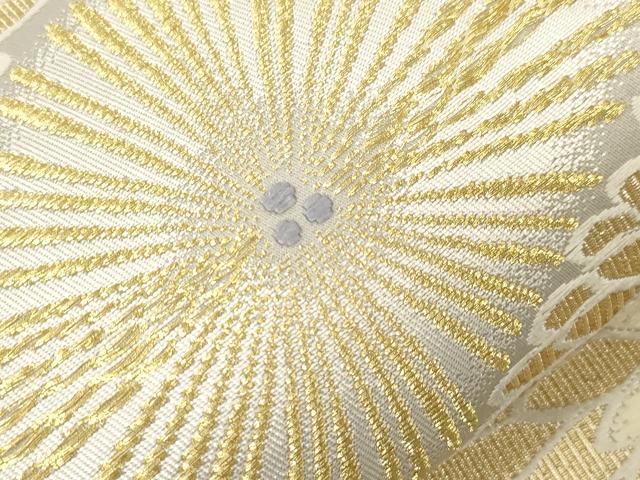 平和屋着物●六通柄袋帯　伝統工芸士　紙谷俊雄　唐織　菱花文　金糸　正絹　逸品　CABG9489dy　