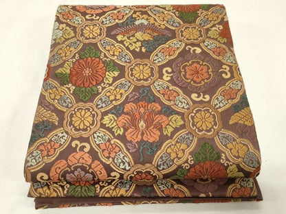 平和屋着物●六通柄袋帯　唐織　花鳥文　金糸　正絹　逸品　CABG9491dy