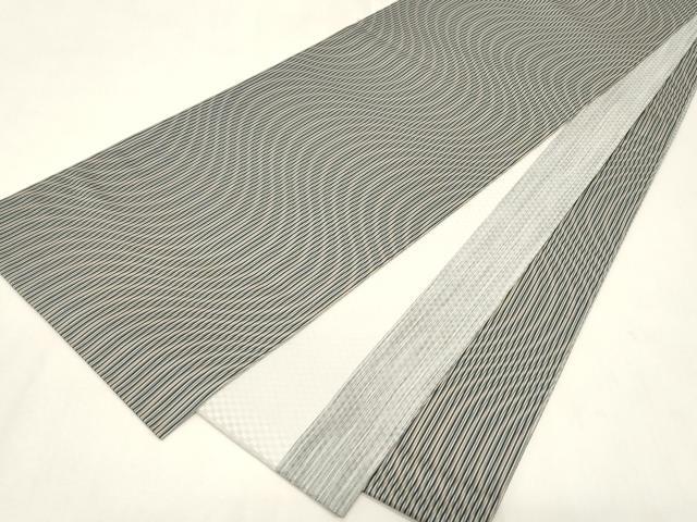 平和屋着物●両面　全通柄袋帯　縞　正絹　逸品　未使用　CABG9501dy
