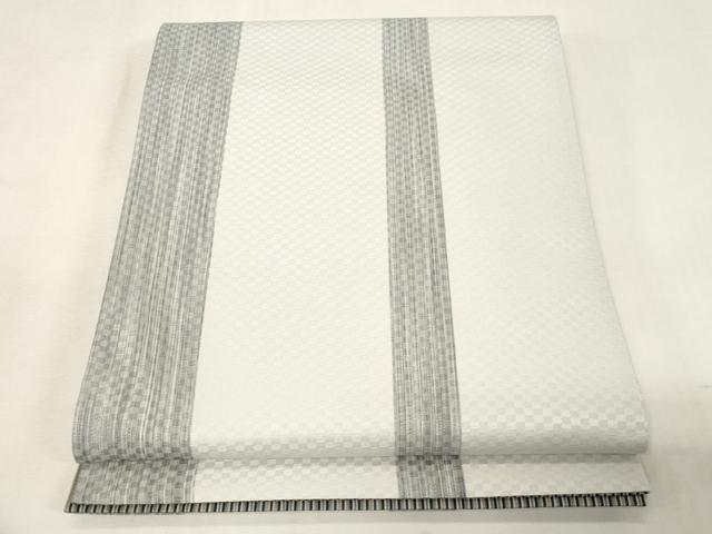 平和屋着物●両面　全通柄袋帯　縞　正絹　逸品　未使用　CABG9501dy