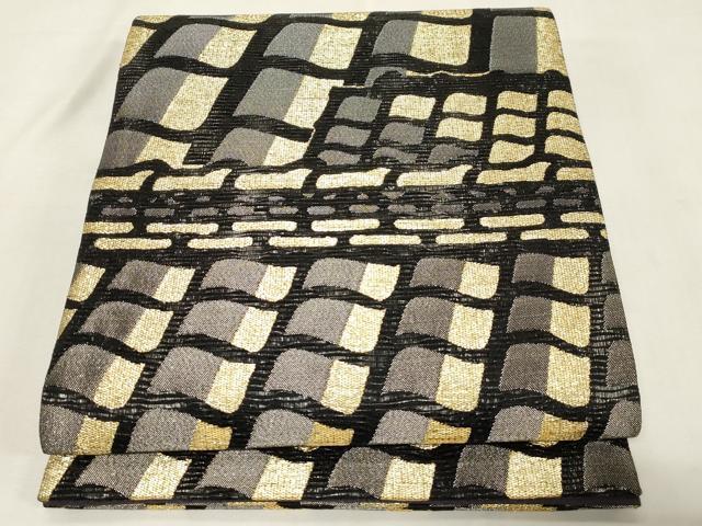 平和屋着物●染色作家　草野一騎　六通柄袋帯　瓦文　金糸　正絹　逸品　未使用　CABG9509dy