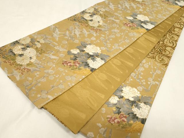 平和屋着物●両面　両方向　六通柄袋帯　対図　琳派　金糸　正絹　逸品　CABG9512dy
