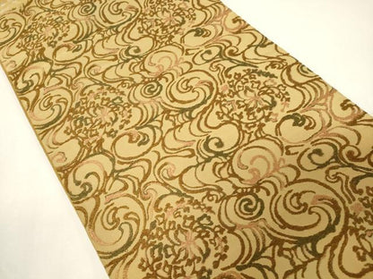 平和屋着物●両面　両方向　六通柄袋帯　対図　琳派　金糸　正絹　逸品　CABG9512dy