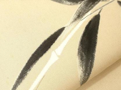 平和屋着物●塩瀬　九寸名古屋帯　手描き　笹竹文　正絹　逸品　CABG9516dy