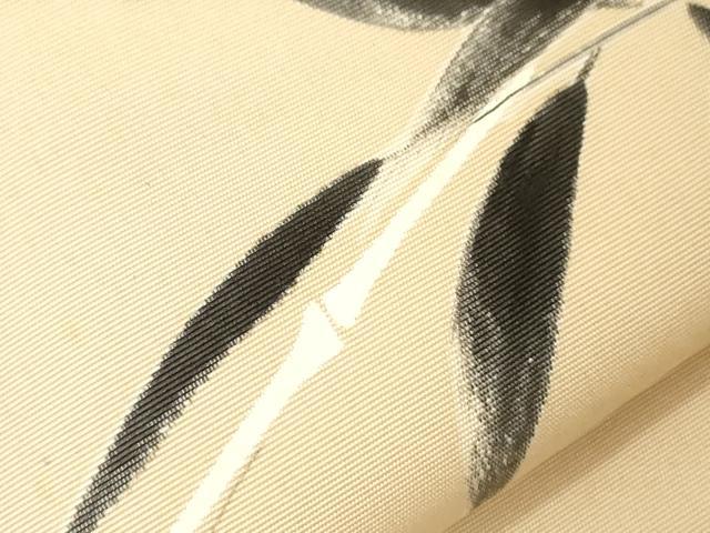 平和屋着物●塩瀬　九寸名古屋帯　手描き　笹竹文　正絹　逸品　CABG9516dy