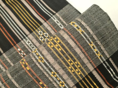 平和屋着物●八寸名古屋帯　花織　幾何学文　正絹　逸品　CABG9534dy