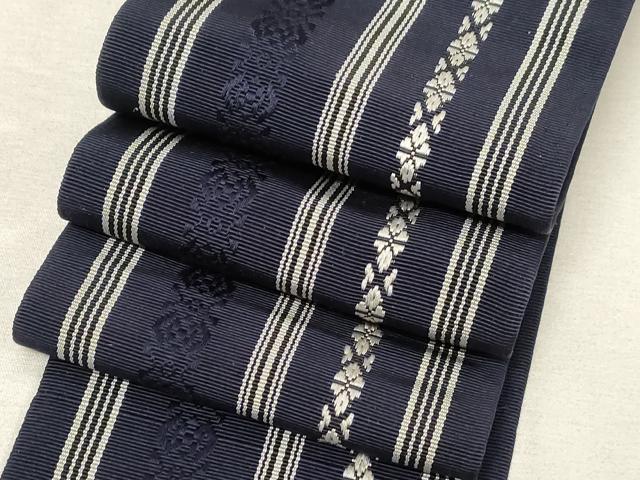 平和屋着物●男性　本場筑前博多織　角帯　献上　正絹　逸品　CABG9541dy